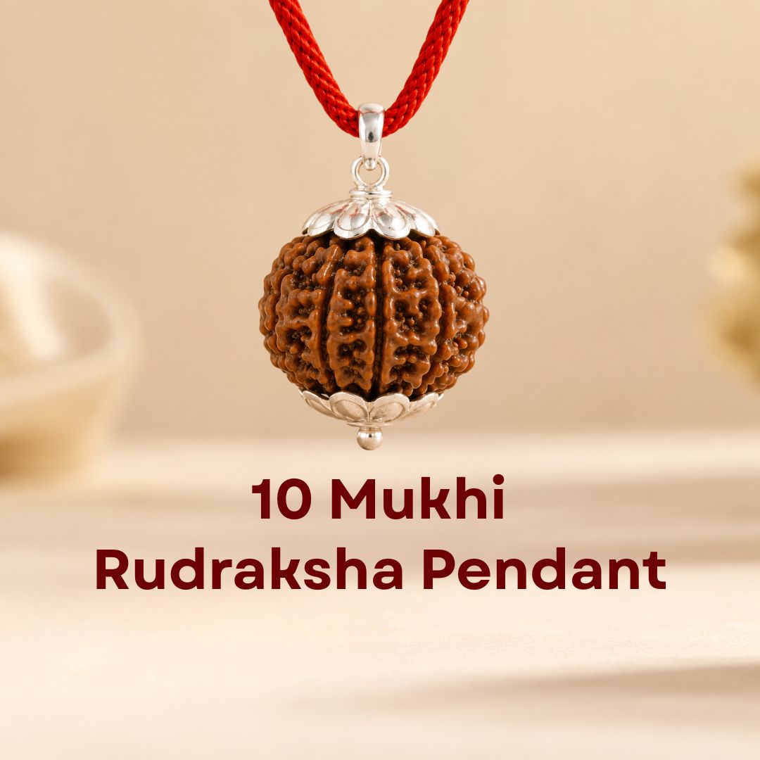 Nepali 10 Mukhi Rudraksha Pendant – 100% Natural & Certified