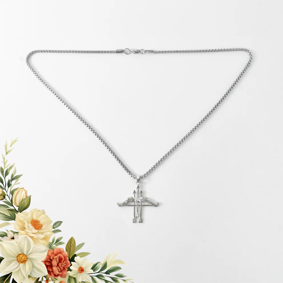 Lord Khatu Shyam Teen Baan Locket (Silver Plated)