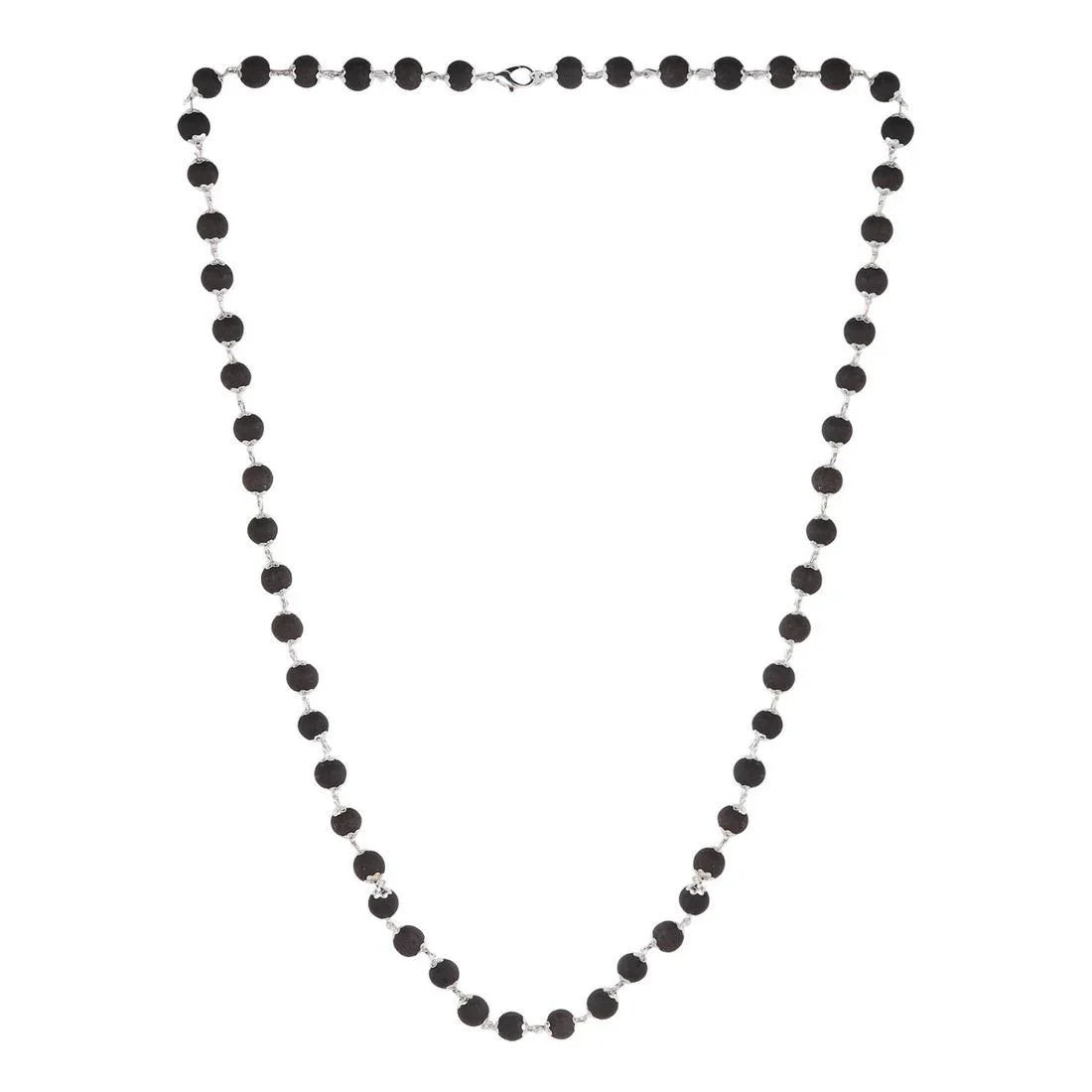 Karungali Mala With Silver Cap