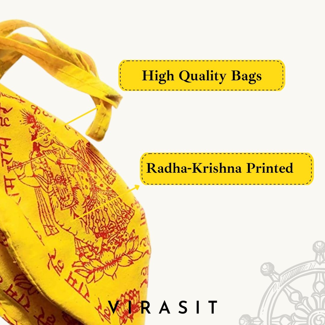 100% Pure Cotton Gomukhi Mala, Yellow Colour - VirasitBag