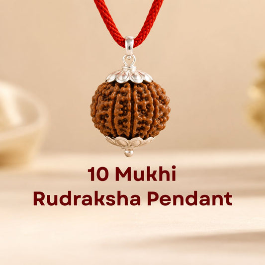 Nepali 10 Mukhi Rudraksha Pendant – 100% Natural & Certified
