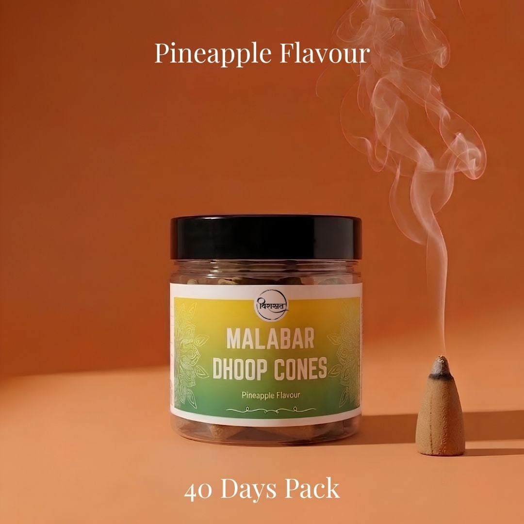 Virasit Malabar Dhoop Cones | Pineapple Flavour | 1 Month Pack