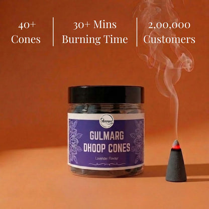 Virasit Gulmarg Dhoop Cones | Lavender Flavour | 1 Month Pack