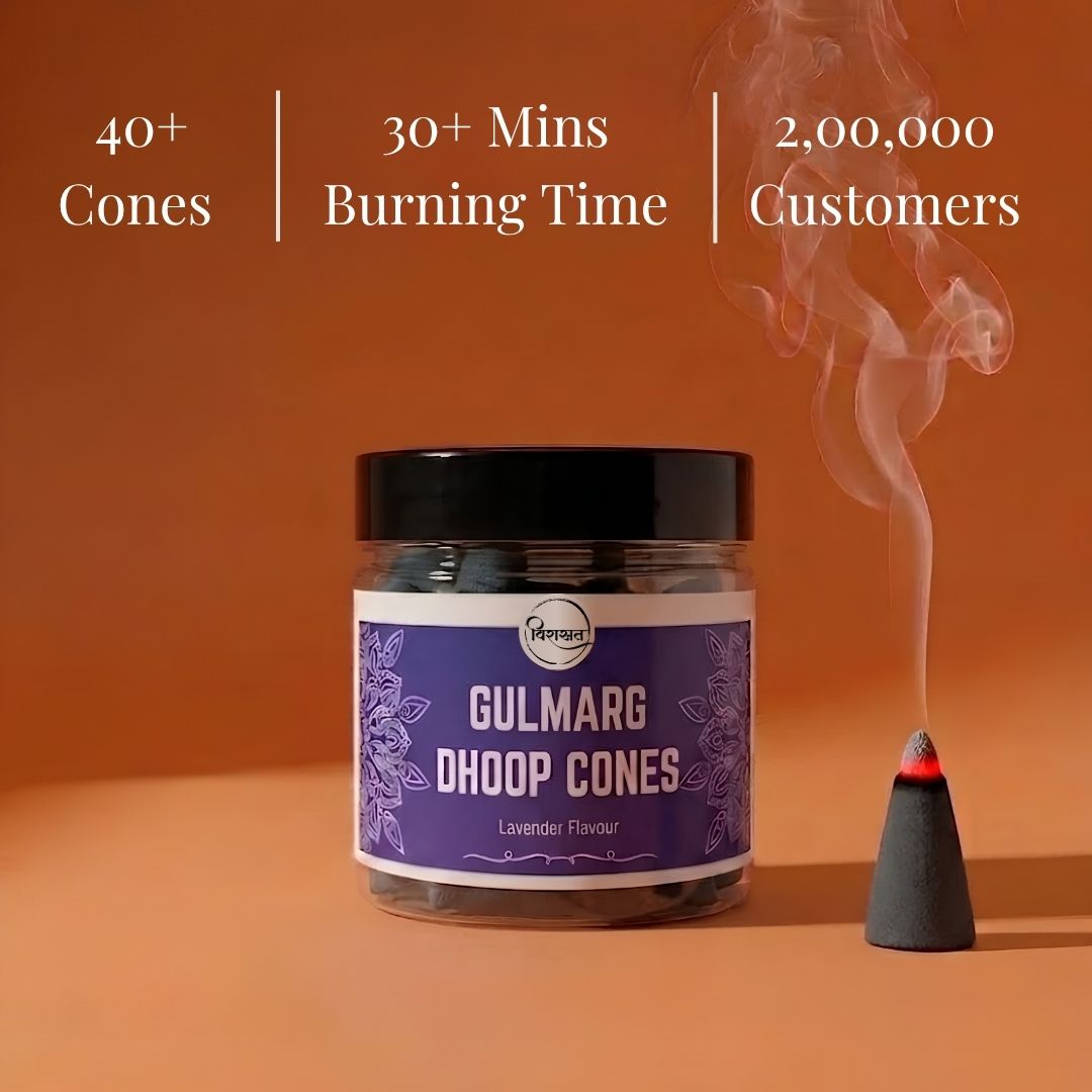Virasit Gulmarg Dhoop Cones | Lavender Flavour | 1 Month Pack