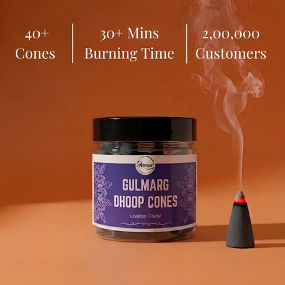 Virasit Gulmarg Dhoop Cones | Lavender Flavour | 1 Month Pack
