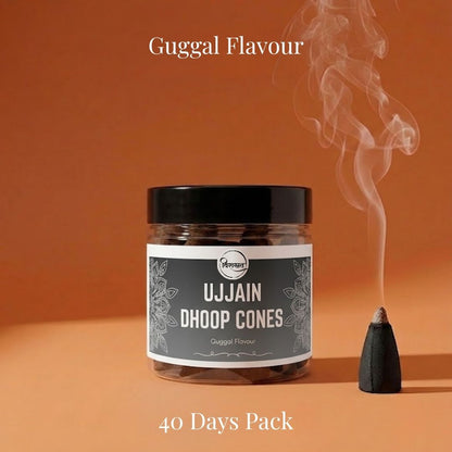 Virasit Ujjain Dhoop Cones | Guggal Flavour | 1 Month Pack