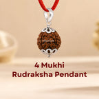 Nepali 4 Mukhi Rudraksha Pendant – 100% Natural & Certified