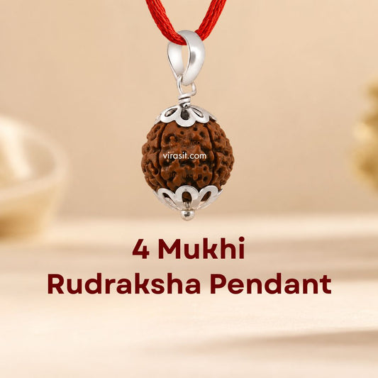 Nepali 4 Mukhi Rudraksha Pendant – 100% Natural & Certified