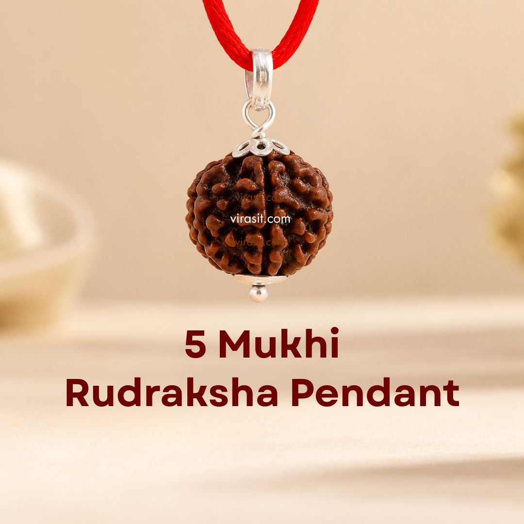 Nepali 5 Mukhi Rudraksha Pendant – 100% Natural & Certified
