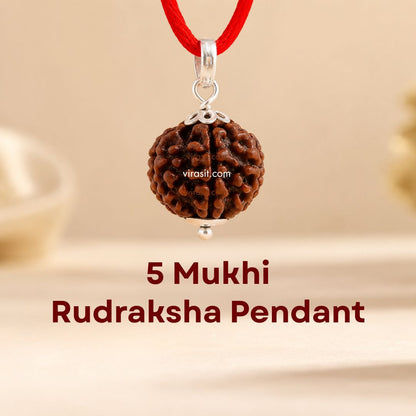 Nepali 5 Mukhi Rudraksha Pendant – 100% Natural & Certified