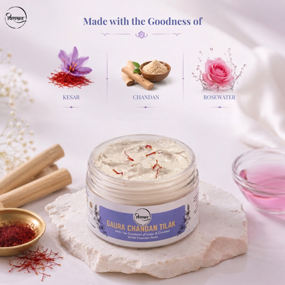 Gaura Chandan Tilak - White Chandan Paste for Krishna & Shiva Devotees (150g)