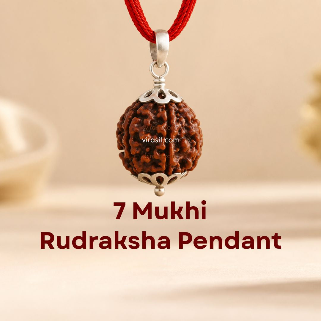 Nepali 7 Mukhi Rudraksha Pendant – 100% Natural & Certified