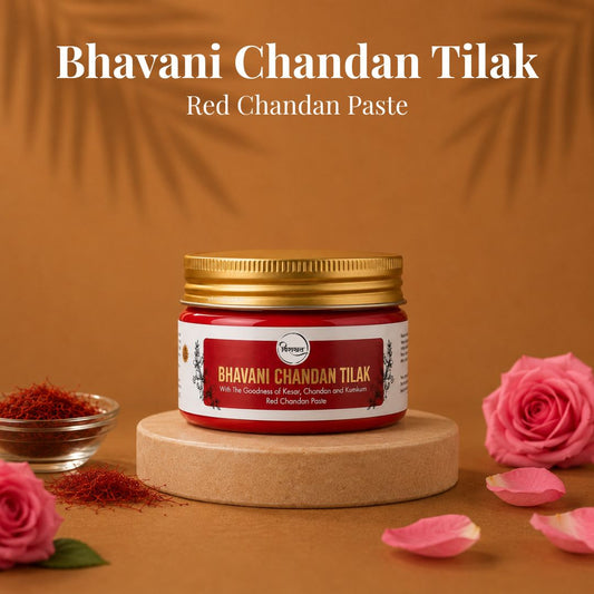 Bhavani Chandan Tilak - Red Sandalwood Paste for Devi & Shiva Puja (150g)