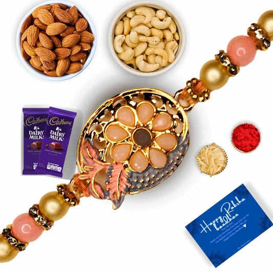 Pink Pearl Rakhi Set