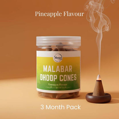 Virasit Malabar Dhoop Cones | Pineapple Flavour | 3 Months Packs