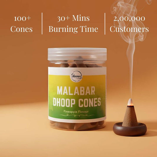 Virasit Malabar Dhoop Cones | Pineapple Flavour | 3 Months Packs