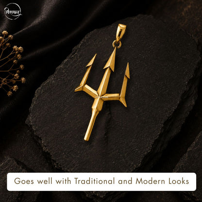 Trishul Pendant – Gold Polished