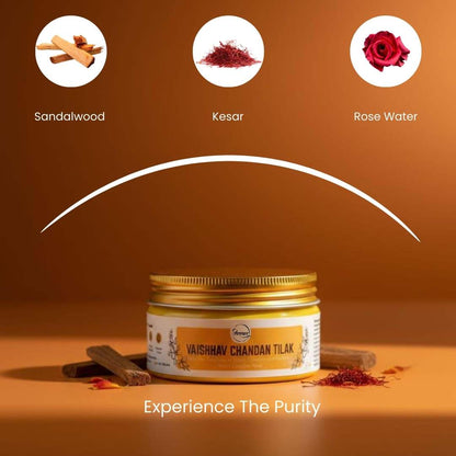 Virasit Vaishnav Chandan Tilak | Yellow Chandan Paste | 150 Grams