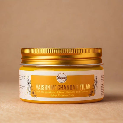 Virasit Vaishnav Chandan Tilak | Yellow Chandan Paste | 150 Grams