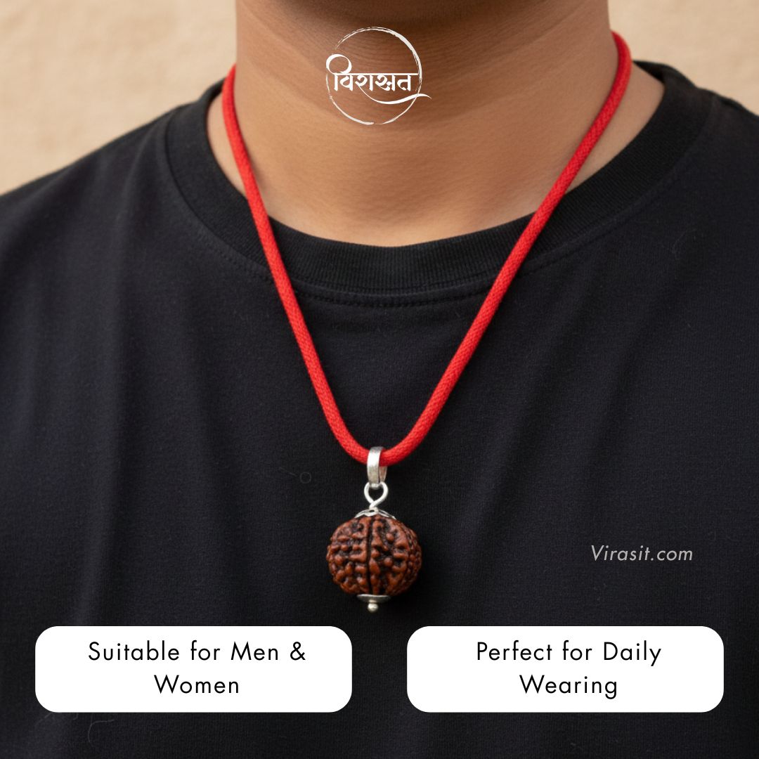 Nepali 5 Mukhi Rudraksha Pendant – 100% Natural & Certified