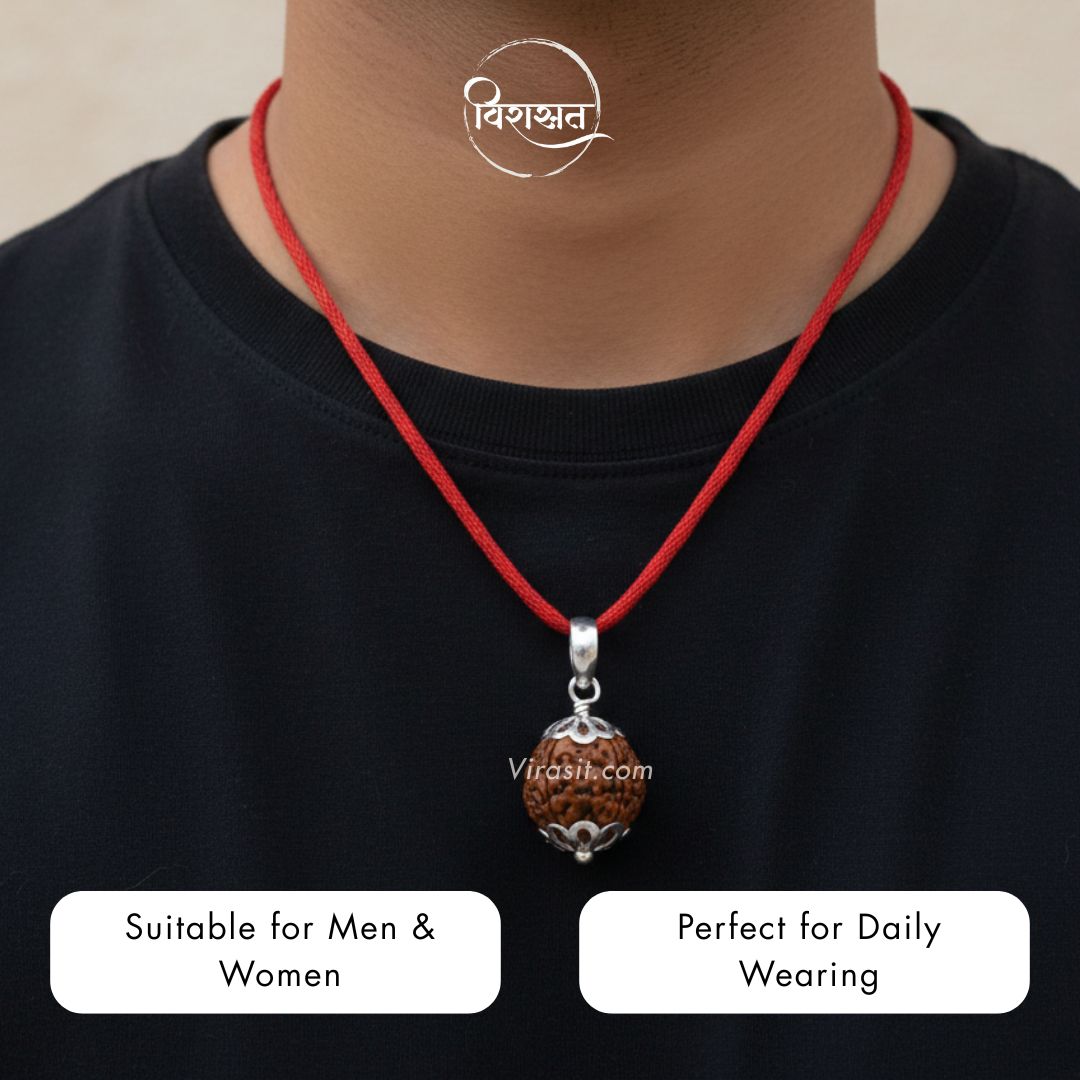 Nepali 4 Mukhi Rudraksha Pendant – 100% Natural & Certified