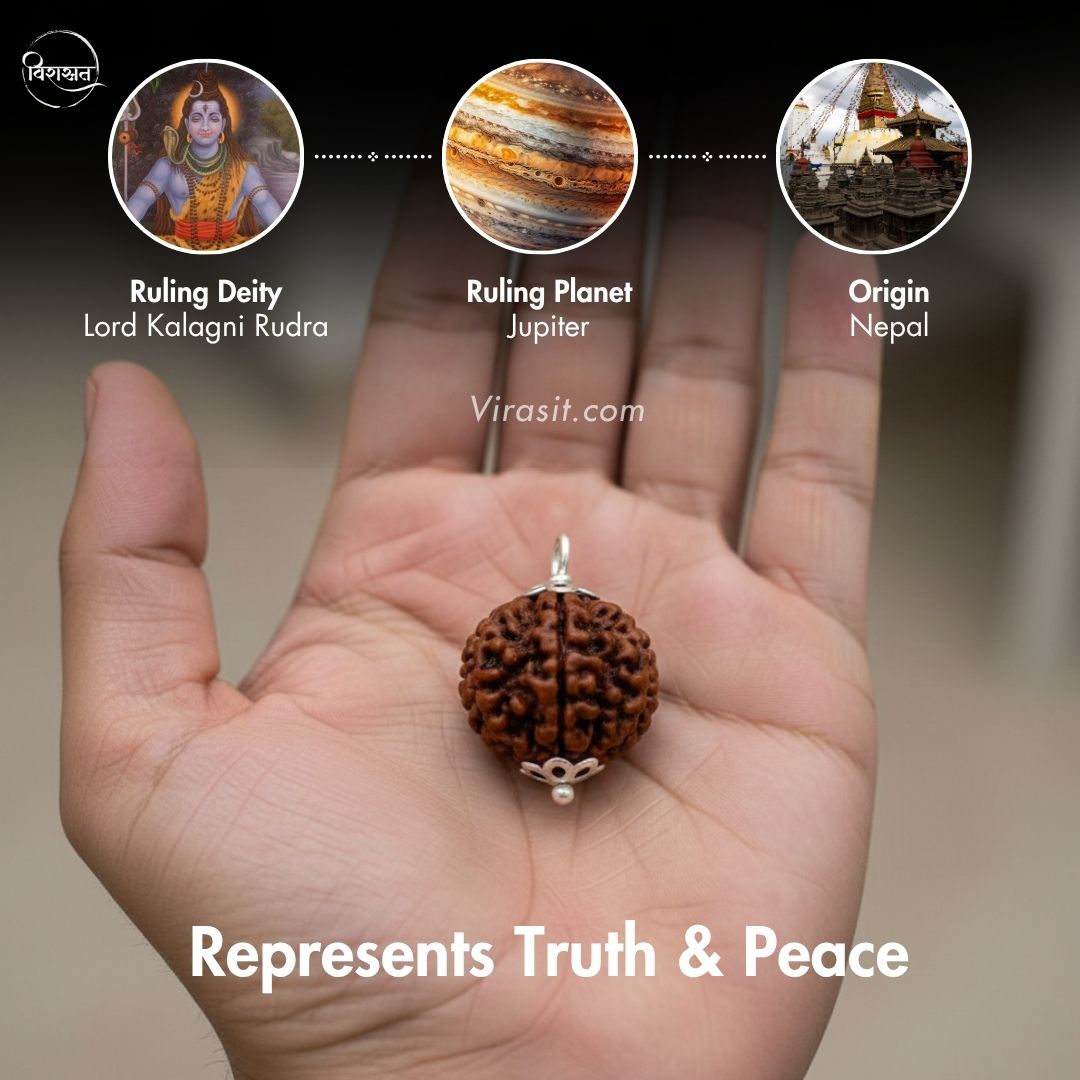 Nepali 5 Mukhi Rudraksha Pendant – 100% Natural & Certified