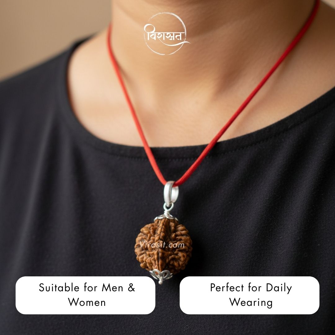 Nepali 2 Mukhi Rudraksha Pendant – 100% Natural & Certified