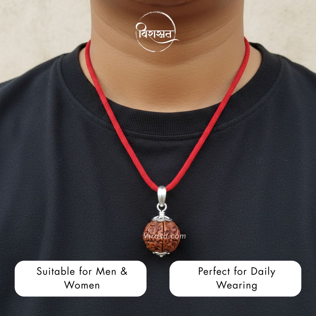 Nepali 6 Mukhi Rudraksha Pendant – 100% Natural & Certified