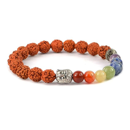 7 Chakra Rudraksha Bracelet | Aligns Chakras & Brings Positive Energy