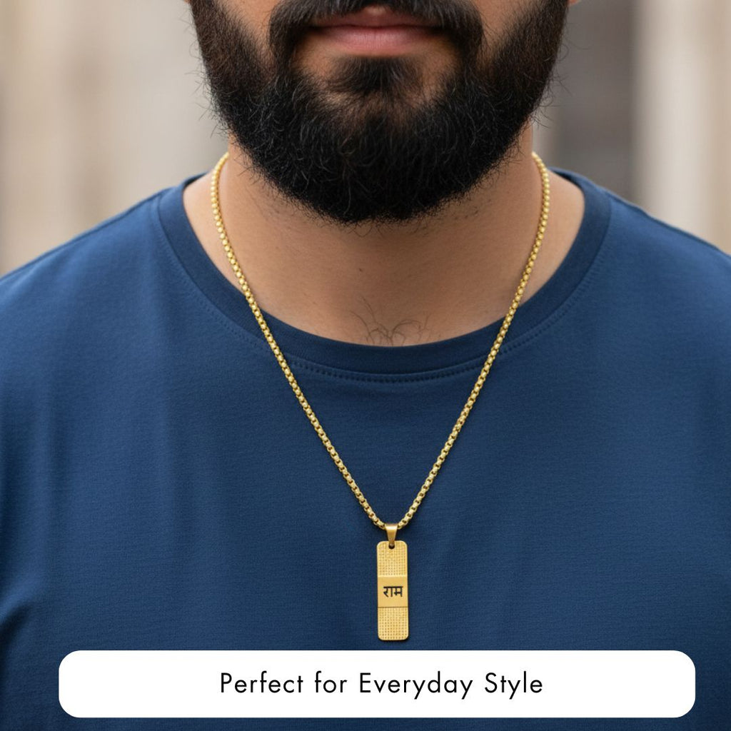 Gold Polished Ram Pendant for Men & Women