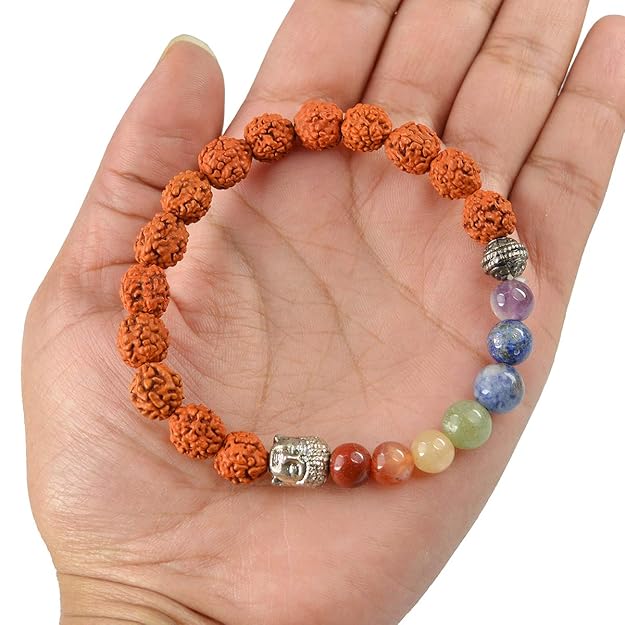 7 Chakra Rudraksha Bracelet | Aligns Chakras & Brings Positive Energy