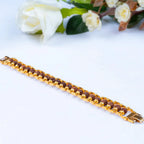 Gold Plated Rudraksha Bangle Bracelet