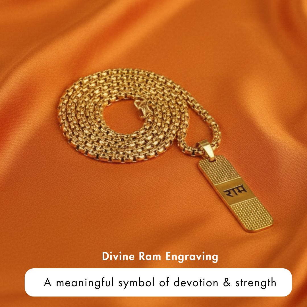 Gold Polished Ram Pendant for Men & Women