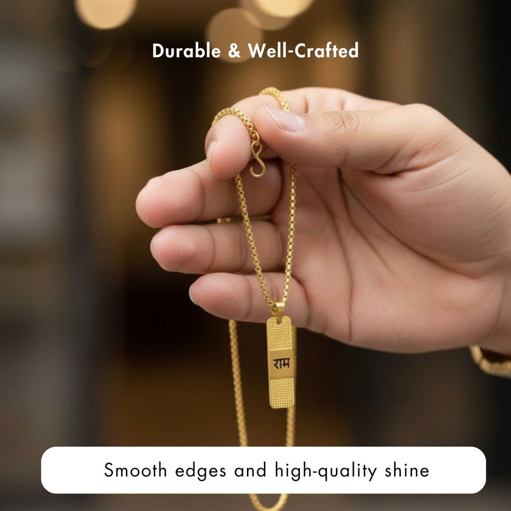 Gold Polished Ram Pendant for Men & Women