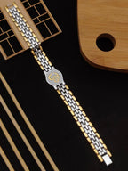 Om Engraved Dual Gold & Silver Polished