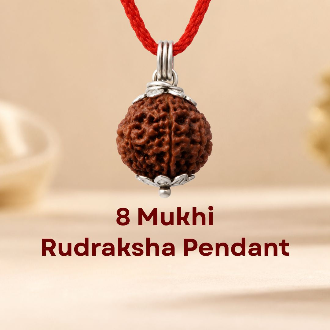 Nepali 8 Mukhi Rudraksha Pendant – 100% Natural & Certified