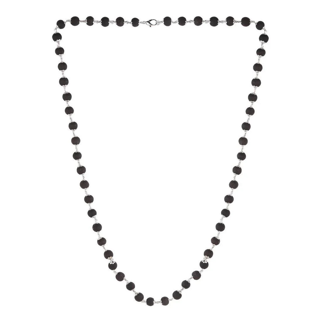 Karungali Mala With Silver Cap