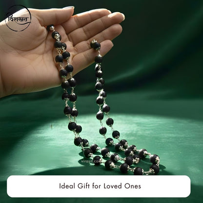 Karungali Mala With Silver Cap