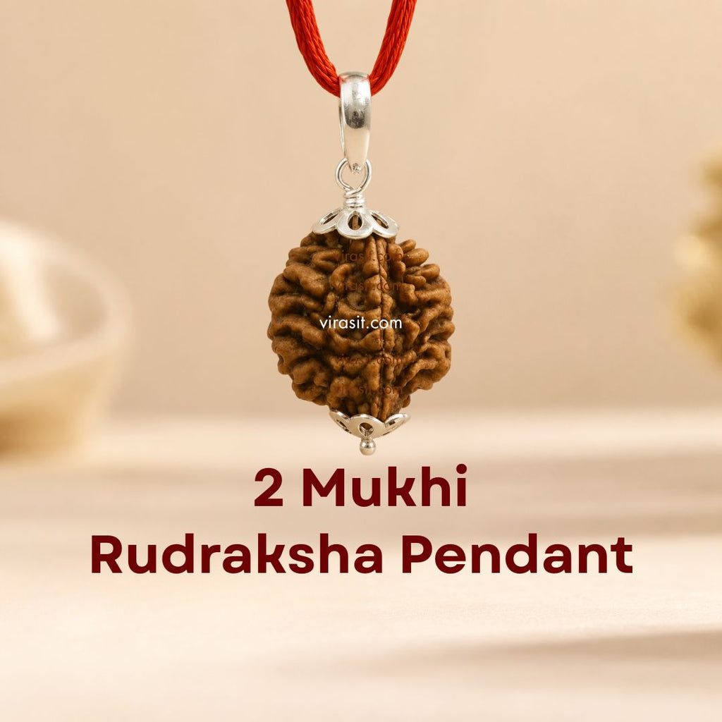 Nepali 2 Mukhi Rudraksha Pendant – 100% Natural & Certified