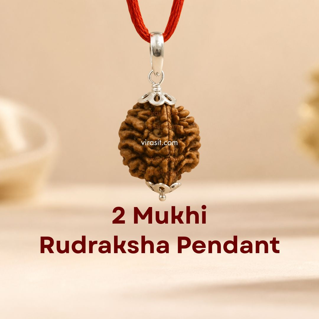 Nepali 2 Mukhi Rudraksha Pendant – 100% Natural & Certified