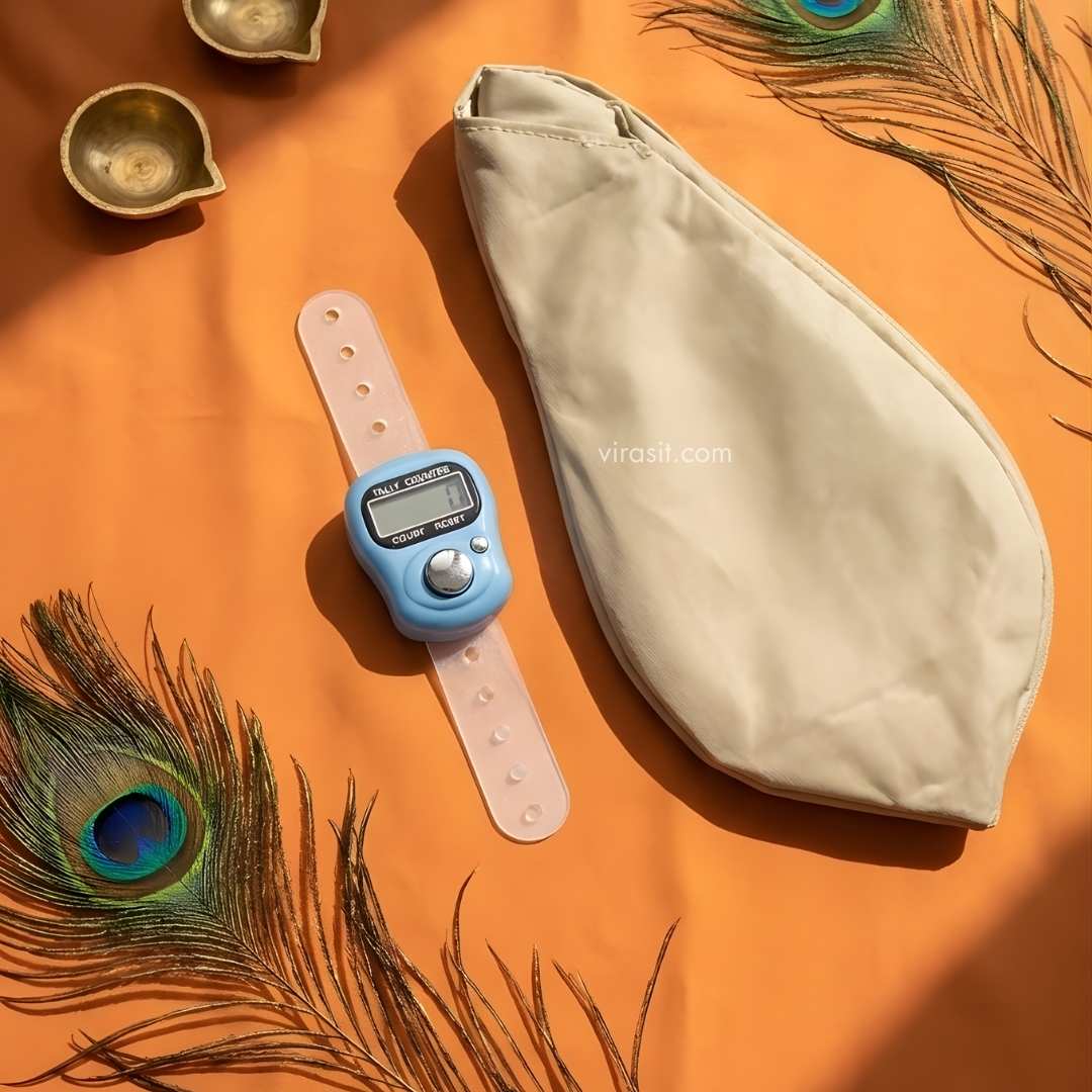 Virasit Naam Jaap Kit – Tulsi Mala, Mala Chanting Bag & Jaap Counter