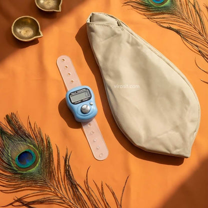 Virasit Naam Jaap Kit – Tulsi Mala, Mala Chanting Bag & Jaap Counter