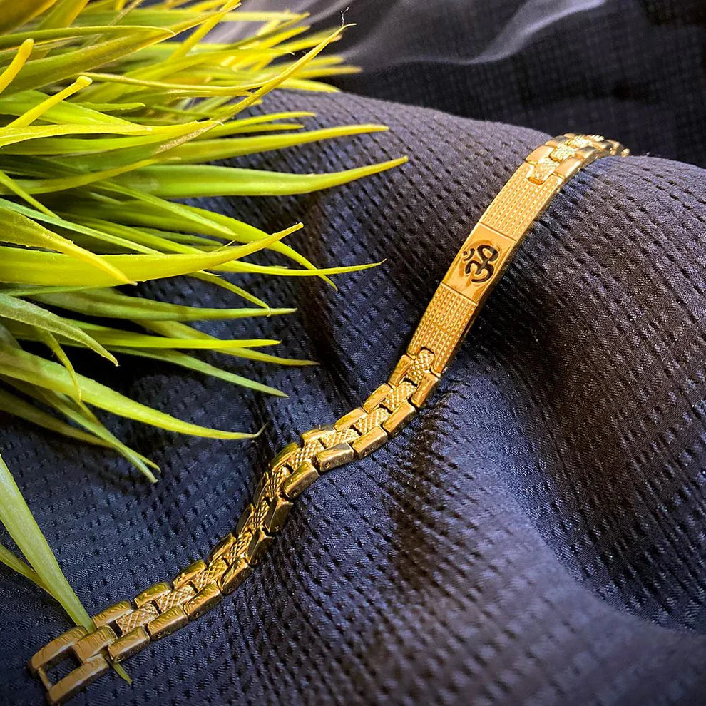 OM Gold Polished Bracelet
