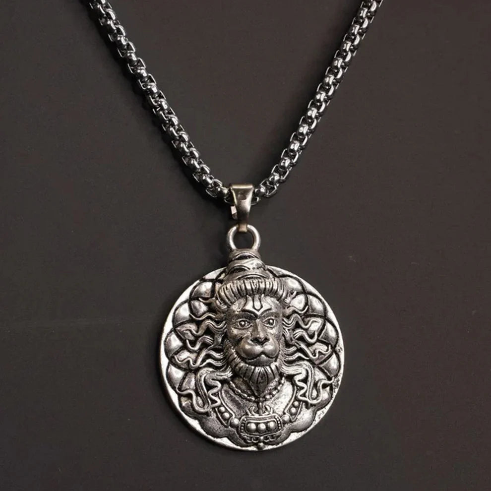 Hanuman Face Locket With Chain – Divine Strength & Protection