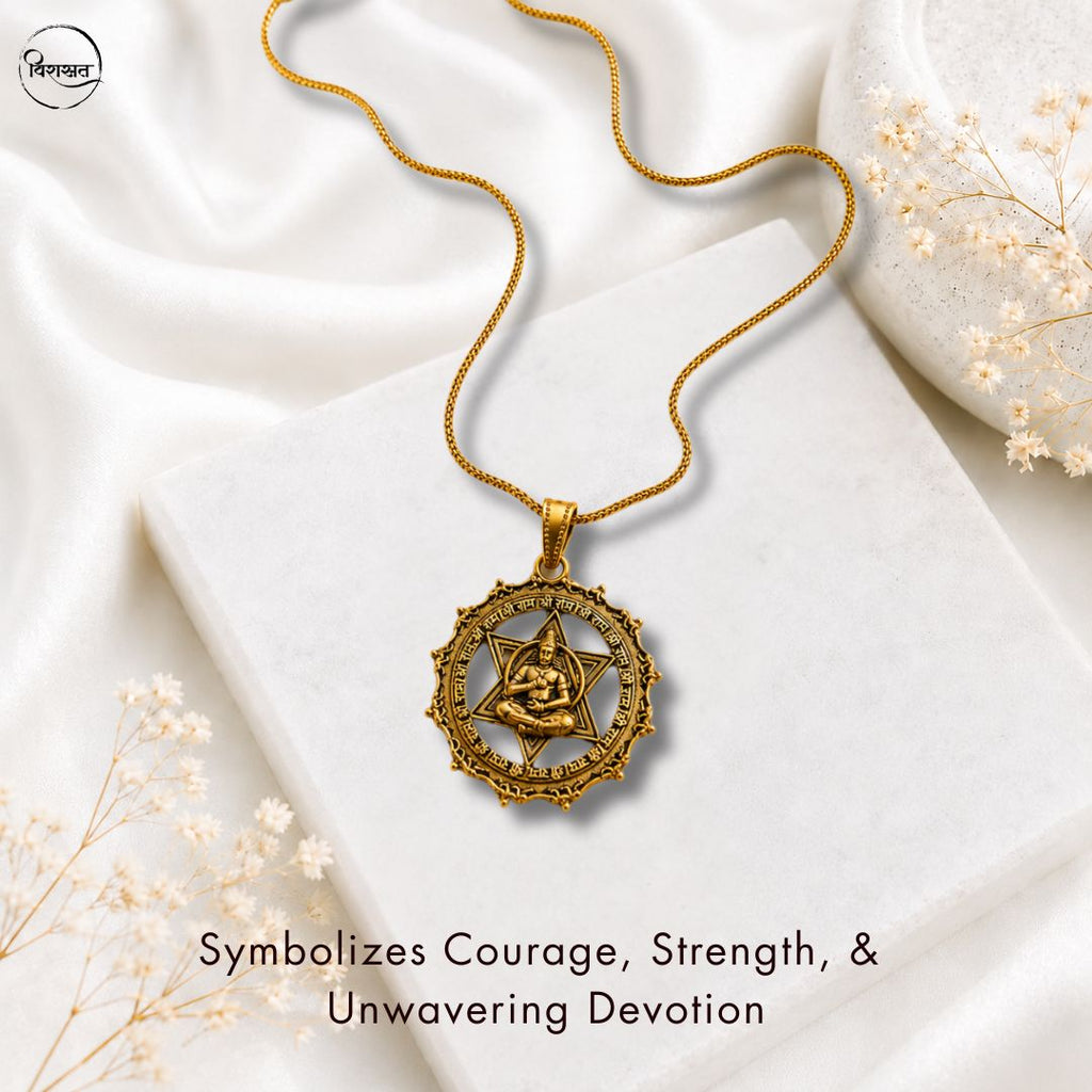 Hanuman Ji Protection Pendant with Chain