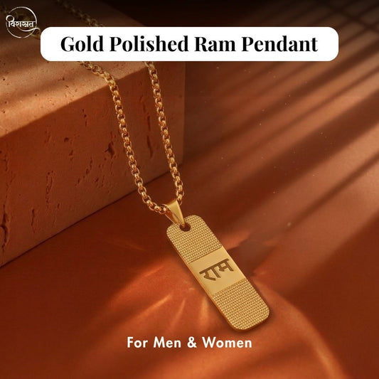 Gold Polished Ram Pendant for Men & Women
