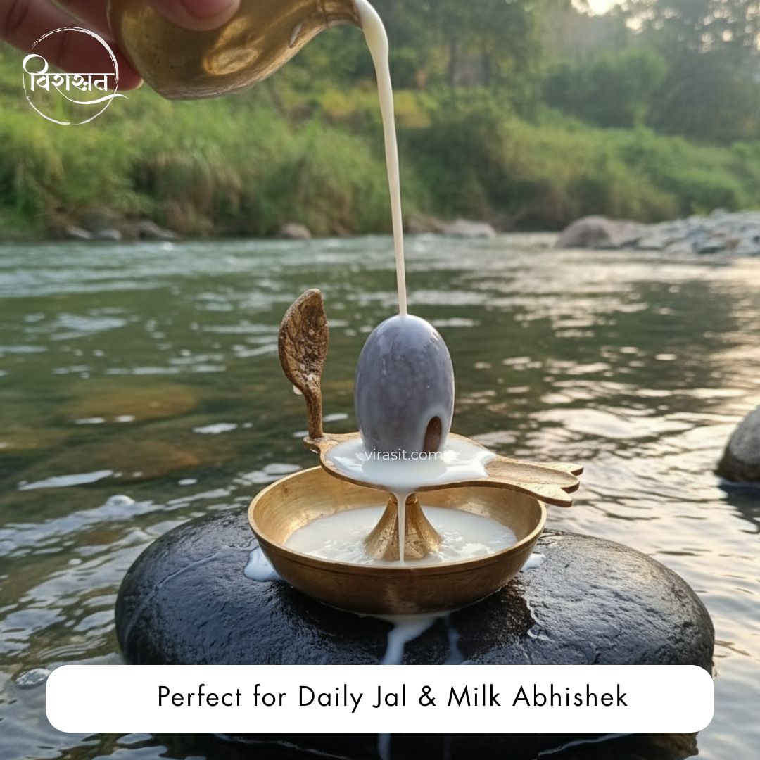 Narmadeshwar Shivling with Brass Stand