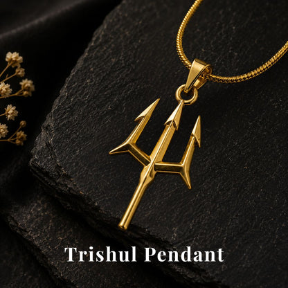 Trishul Pendant – Gold Polished