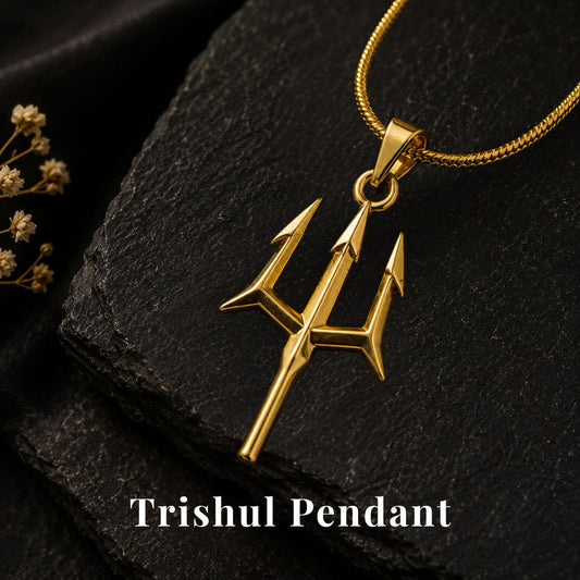 Trishul Pendant – Gold Polished