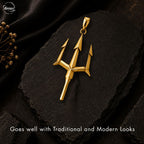 Trishul Pendant – Gold Polished